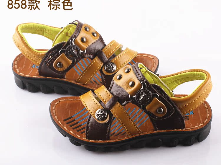 Sandales enfants en cuir orteil coutures en cuir pour été - semelle fond composite - Ref 1053375 Image 25