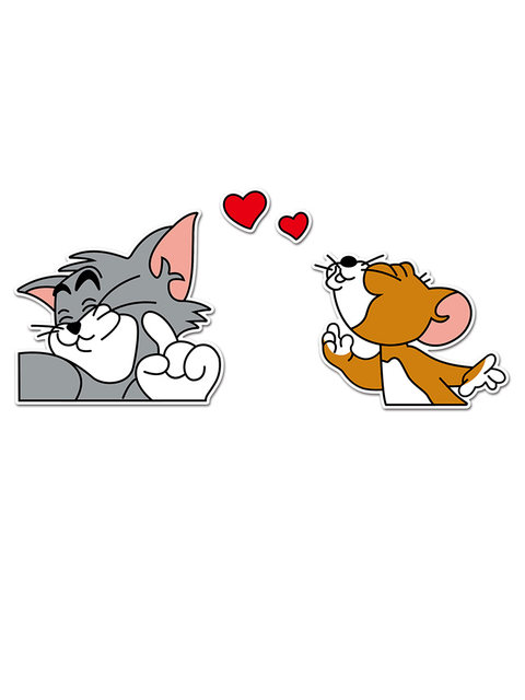 Tom and Jerry 3D Wall Stickers Cartoon Tv Background Wall Room Makeover Ugly-Covering Magic Corner Wall Decoration