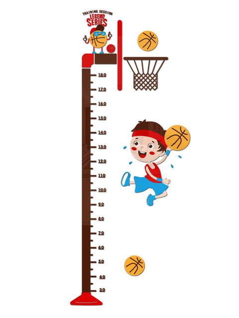 Baby and Children's Height Measurement Wall Stickers, Removable 3D Cartoon Wall Decoration, Boys' Room Layout Stickers