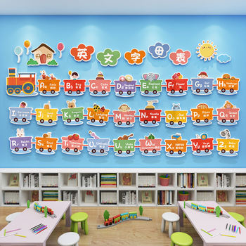 26 English Alphabet Wall Stickers for Children's Rooms, Kindergarten English Classroom Layout, Environmental Creation, Cultural Wall Decoration