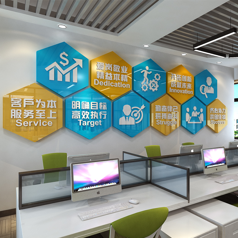 Company Corporate Culture Wall Office Staff Team Motivating Signs Wall Placement Decoration Background Motivator Wall Sticker