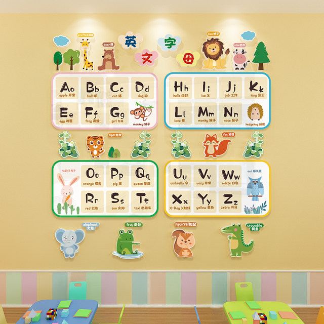 26 English Alphabet Wall Stickers for Children's Rooms, Kindergarten English Classroom Layout, Environmental Creation, Cultural Wall Decoration