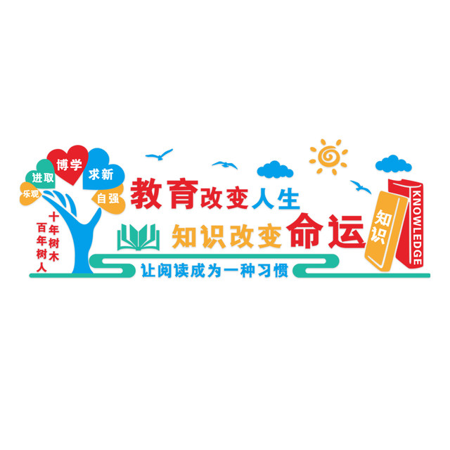 Teacher's Office Cultural Wall Decoration Tutoring Class Inspirational Slogans Wall Stickers Kindergarten Environmental Innovation Layout