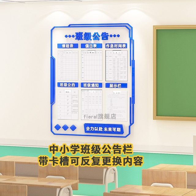 Classroom Decoration Bulletin Board Wall Stickers 3D Three-Dimensional Junior High and Primary School Class Cultural Wall Bulletin Board Decoration Tool