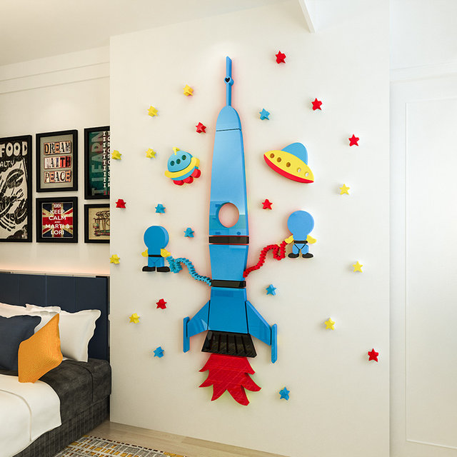 Baby Height Measurement Wall Sticker Cartoon Acrylic Children's Bedroom Wall Decoration Boy's Room Layout Three-Dimensional