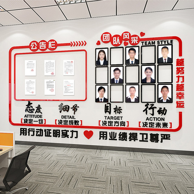 Company Bulletin Board Team Profile Photo Wall Employee Motivation Corporate Culture Wall Office Wall Decoration