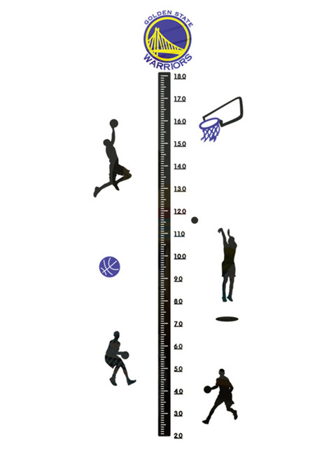 Height Wall Sticker 3D Stereo Boy's Bedroom Wall Painting Children's Room Bedside Decoration Cartoon Basketball Height Measurement Sticker
