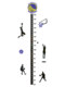 Height Wall Sticker 3D Stereo Boy's Bedroom Wall Painting Children's Room Bedside Decoration Cartoon Basketball Height Measurement Sticker