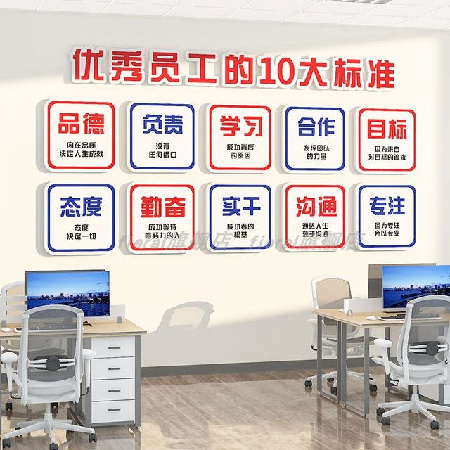 Office Wall Decoration, Inspirational Slogans for Outstanding Employees, Cultural Wall Stickers, Company Team Atmosphere Arrangement