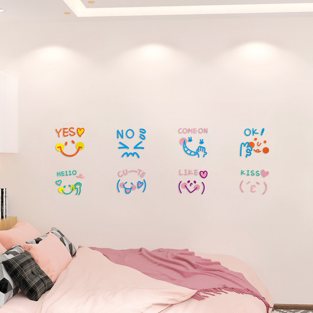 Funny Expression Fridge Magnets Tiktok Girly Room Decoration Wall Dormitory Bedroom Bedside Stickers Decorative Small Patterns