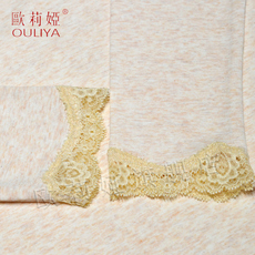 Комплект нижней одежды 欧莉娅女士薄款蕾丝圆领莫代尔棉彩纱保暖内衣秋衣裤套装ou82528t