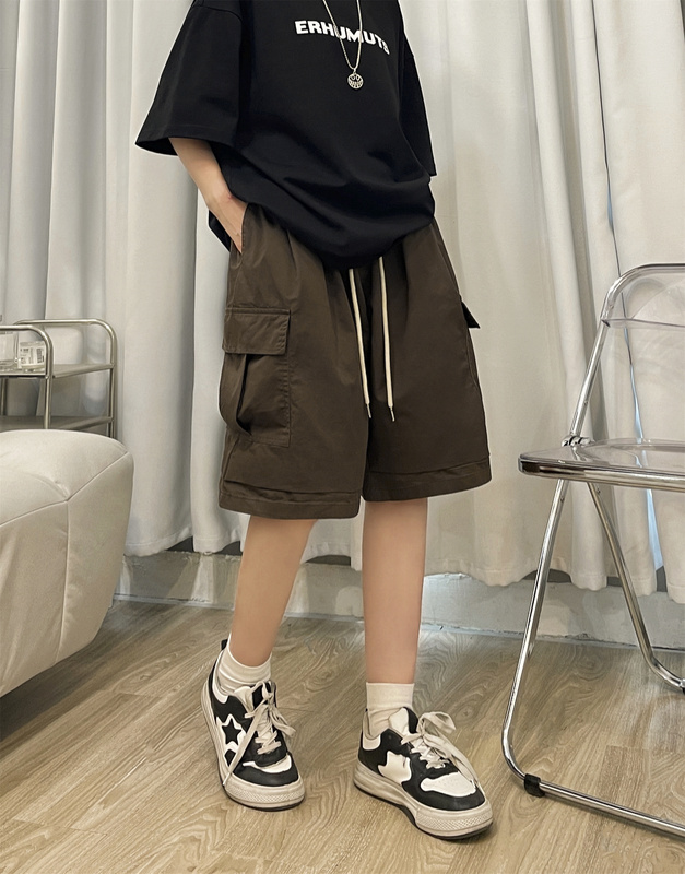 Cool Girl American Retro Japanese Workwear Shorts Loose Straight Summer New Large Size Shorts for Men and Women
