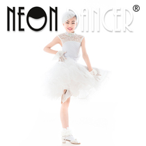 NeonDancer Childrens Latin dance competition dress Dream Princess high-set version imitation Austrian diamond