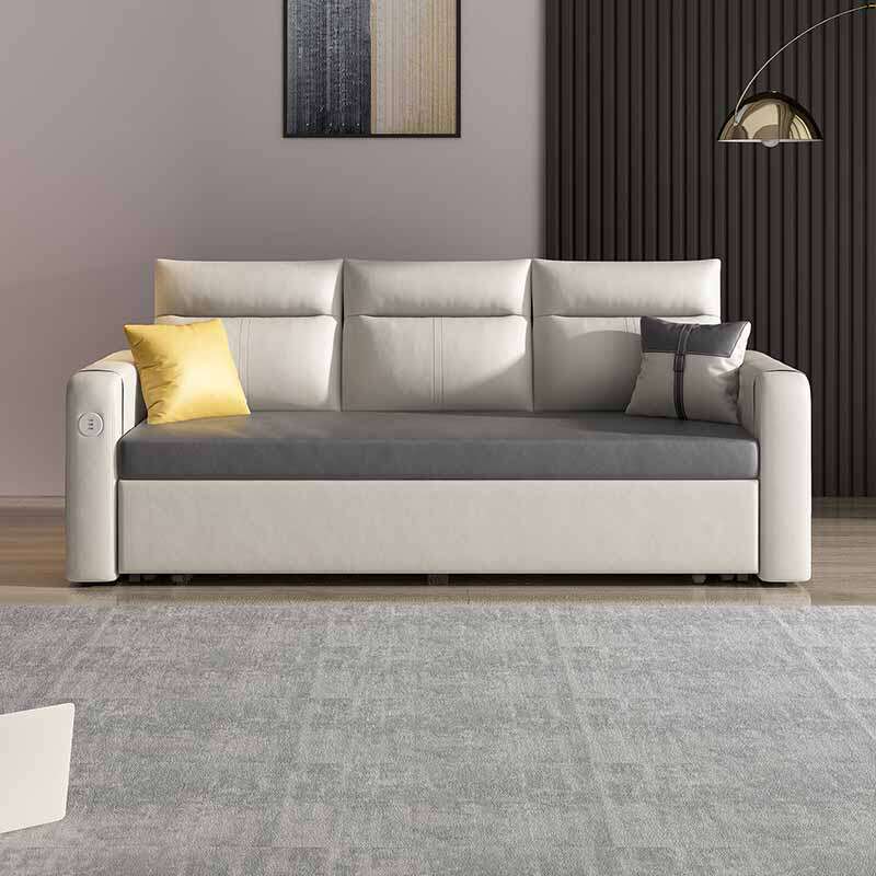 Modern minimalist small apartment sofa bed technology cloth foldable sitting and sleeping light luxury double living room sofa