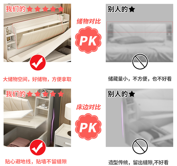 Khí nén hộp cao giường 1,8 mét giường đôi 1,5 mét căn hộ nhỏ loại giường lưu trữ hiện đại tối giản giường chủ - Giường giường đơn