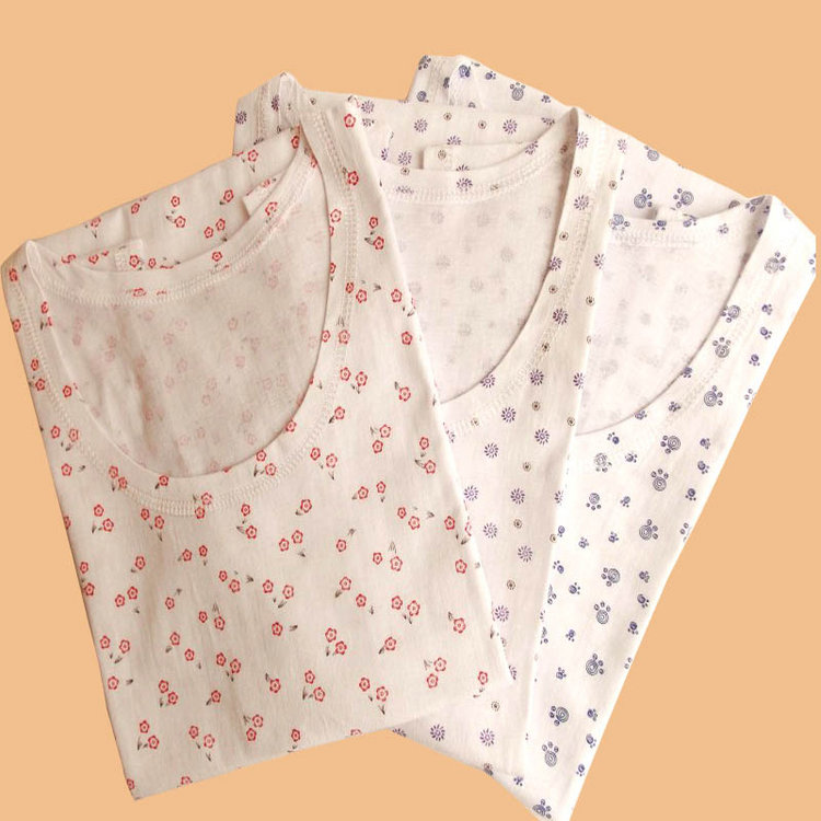 Cotton trung niên áo vest nữ cotton rộng vai bà già vest cộng với phân bón XL áo len mùa hè - Áo vest ao thun ba lo nu