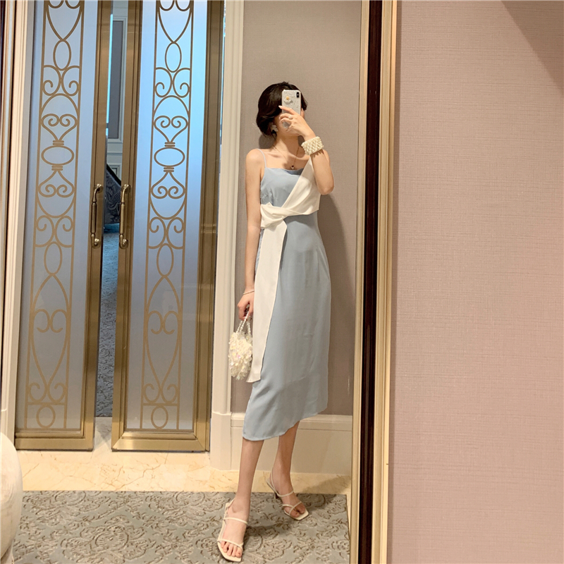 VK旗艦店 韓系顯瘦吊帶裙修身無袖洋裝