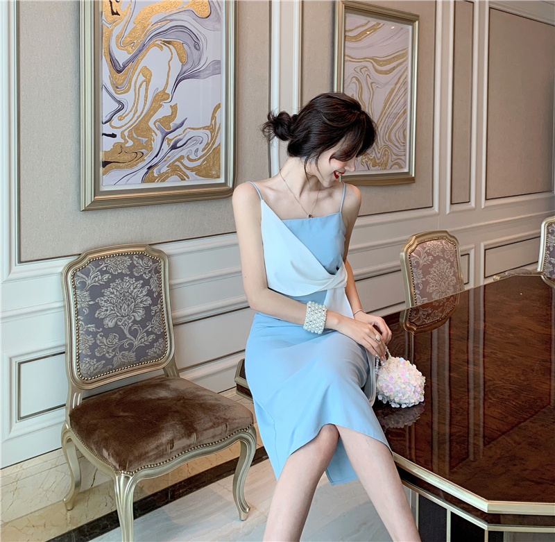 VK旗艦店 韓系顯瘦吊帶裙修身無袖洋裝