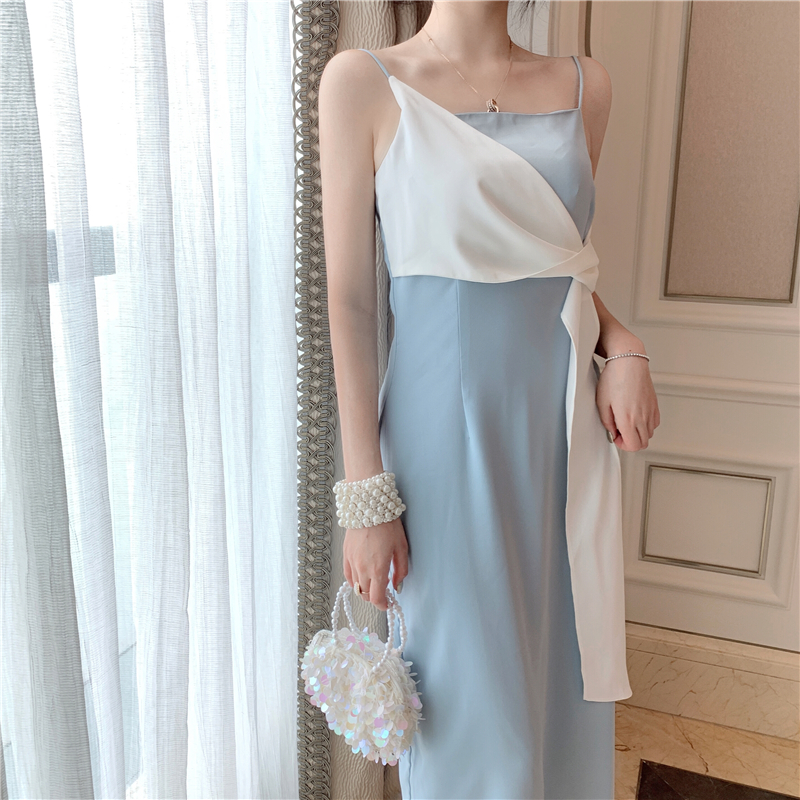 VK旗艦店 韓系顯瘦吊帶裙修身無袖洋裝