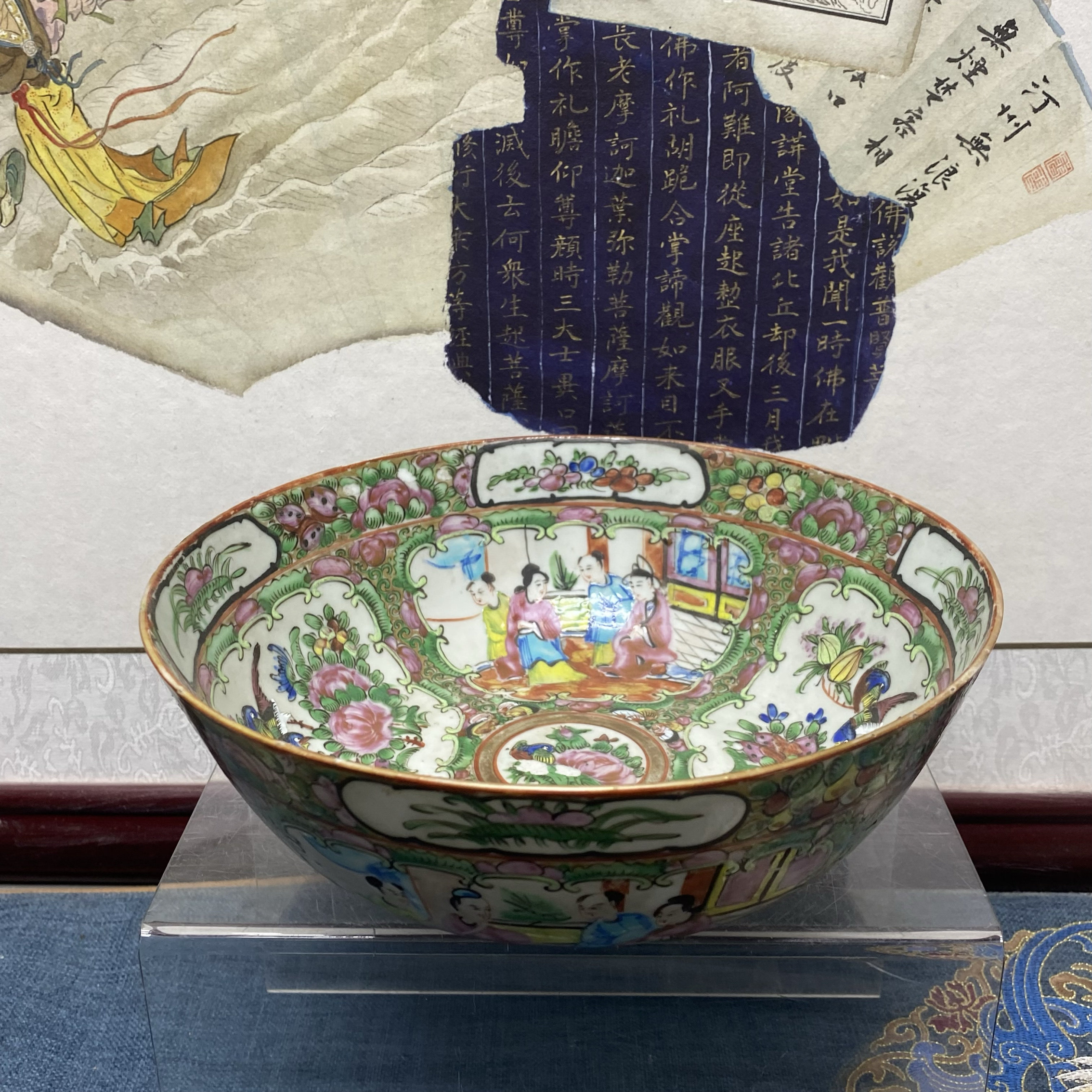 油彩画　一番星 清晚期【内外满画】广彩潘趣碗/22厘米/古董收藏-淘宝Taobao | 天猫Tmall