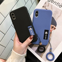 Phim hoạt hình đôi silicon vỏ điện thoại di động iPhoneX chống rơi Xr Apple Xs Max cá tính đơn giản 8plus sáng tạo nam nữ 7plus vỏ mềm 6s Vỏ điện thoại di động Apple Xs Max có dây buộc vòng - Nhẫn nhẫn vàng trắng