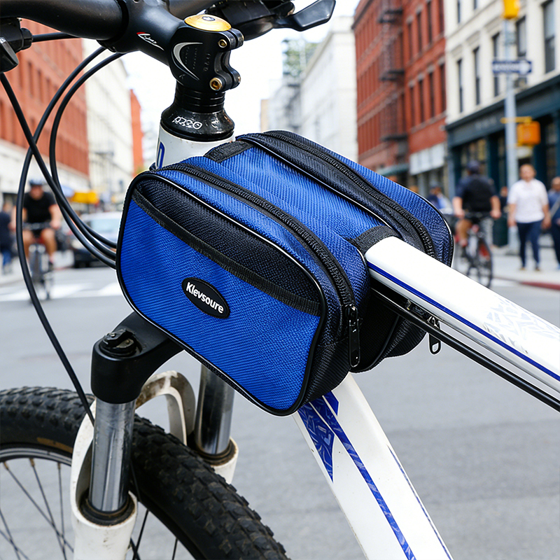Bicycle Bag, Water-Repellent Cycling Bag, Mountain Bike Saddle Bag, Universal Front Beam Bag, Double-Layer Storage Bag, Cycling Equipment