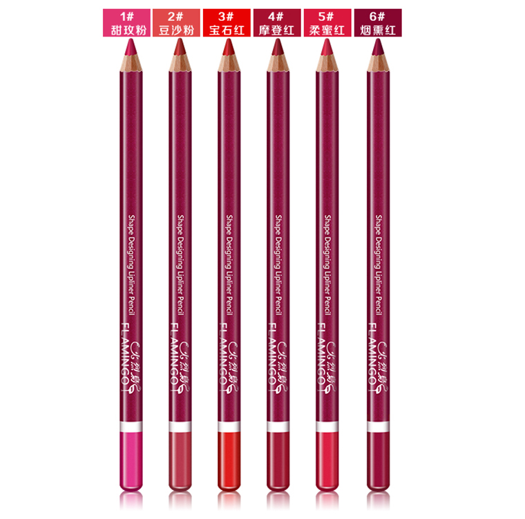 Flamingo Lip liner Matte Non-Decoloring Line Pen Người mới bắt đầu Son môi nhựa không thấm nước Lasting Lip Gloss 	son bút chì clinique