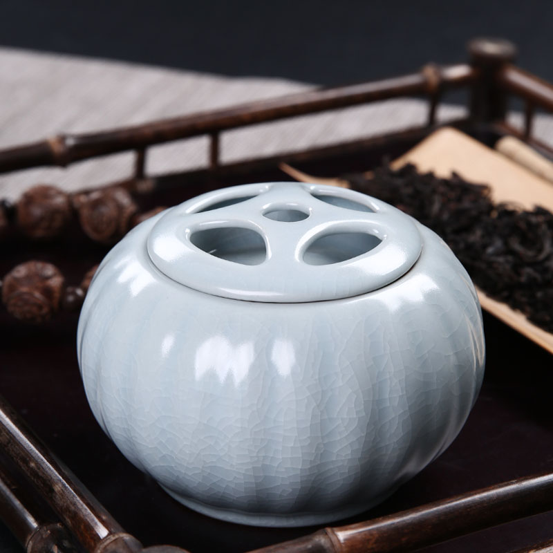 Ru Kiln Tea Leaf Jar Ceramic Tea Pot storage tank Seal Tank Big Number Kongfu Tea Furniture Purple Sand Small Storage Tank New