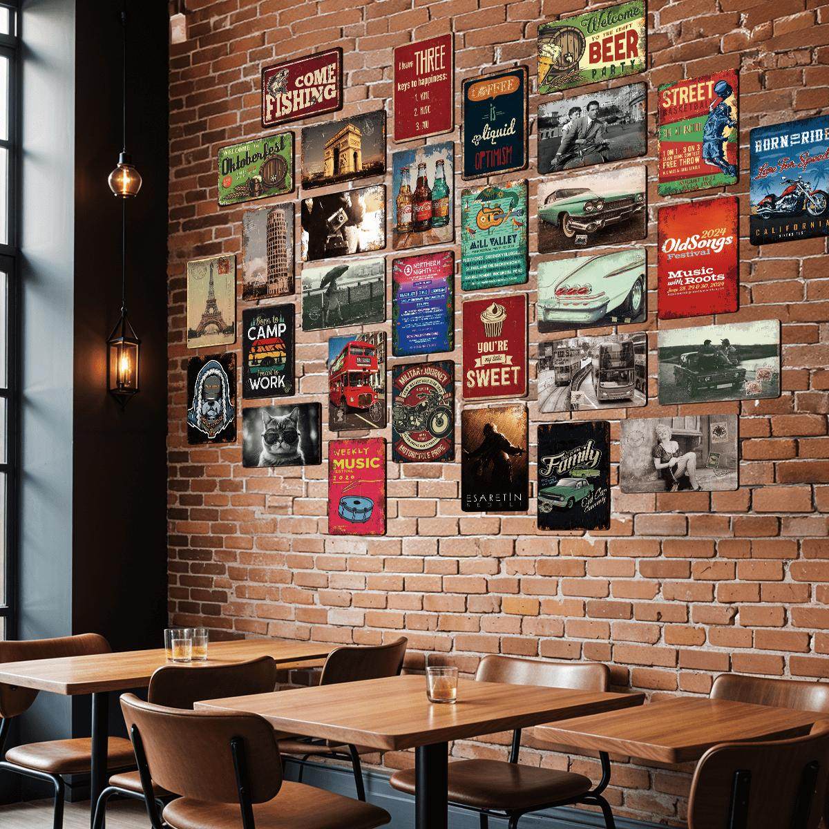 美式酒吧怀旧墙面装饰，带你穿越时空的复古铁牌！🌟-装饰挂牌-淘宝好物网