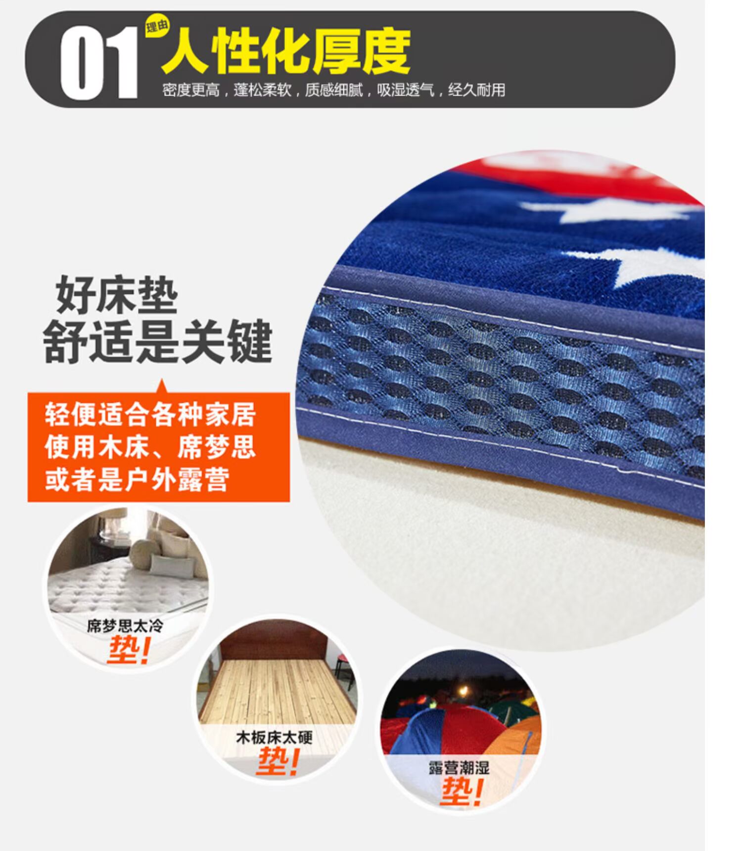4D chiều phụ tatami nệm nệm mặt đất đóng mở sàn ký túc xá sinh viên dày nệm 90cm / 1,5m - Nệm nệm cao su kim cương