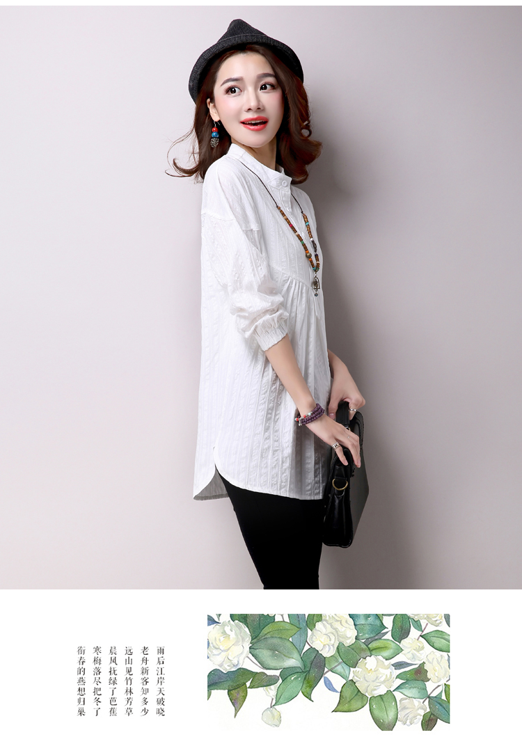 Musim semi dan musim gugur putih kain linen ukuran besar