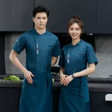 Дышащая униформа шеф-повара из ледяного шелка, мужская летняя униформа шеф-повара с короткими рукавами для общественного питания, кухни, столовой, выпечки, хлопковая форма шеф-повара с длинными рукавами