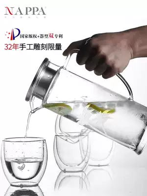 NAPPA cold kettle glass high temperature resistant creative engraved heat resistant explosion proof juice cup Nordic cold kettle home