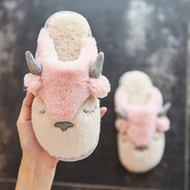 Cotton slippers women winter home lovers indoor non-slip home cute home 2019 new wool slippers men autumn and winter