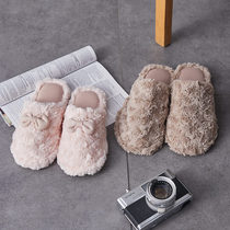 Cotton slippers women cute indoor warm home thick bottom couple autumn and winter plush home children home slippers men