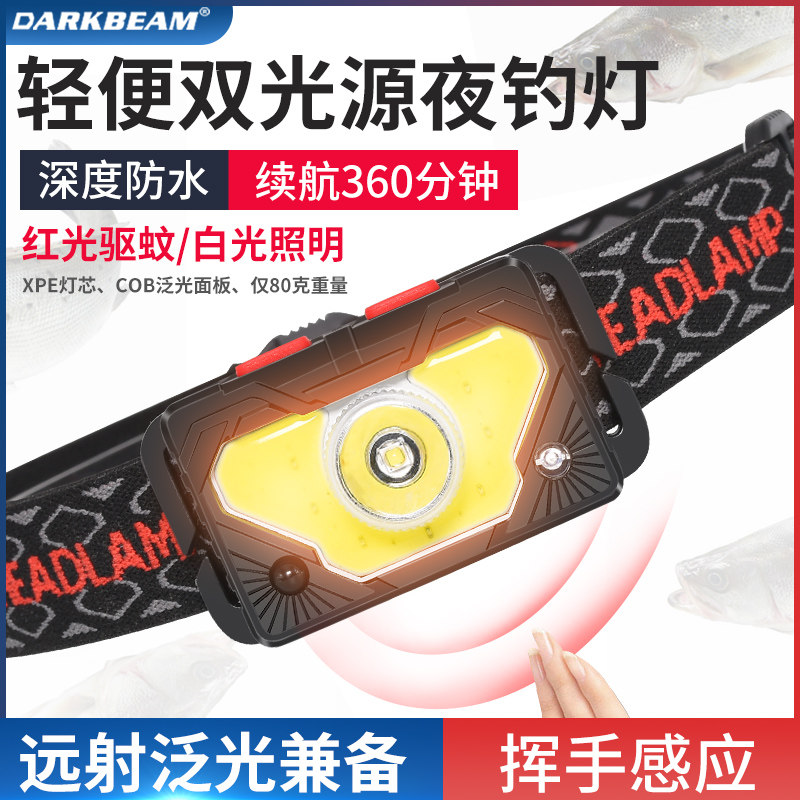 Ultra - bright light induction headlights LED head mounted ultra - light small nocturnal fishing special flashlight outdoor T24