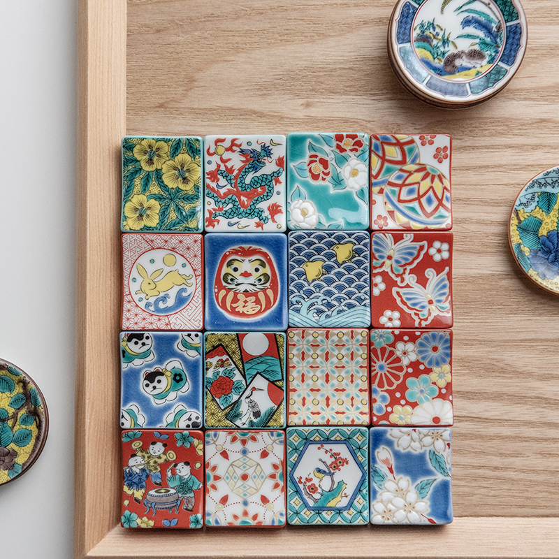 Japan retro nine-valley baked ceramic painted chopsticks pillow chopsticks rack pen holder spoon holder retro gourd figure small ornaments