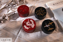  Japan imported Yamanaka lacquerware Cherry blossom Ukiyo-e small box Small jewelry box Trinkets storage box ring box
