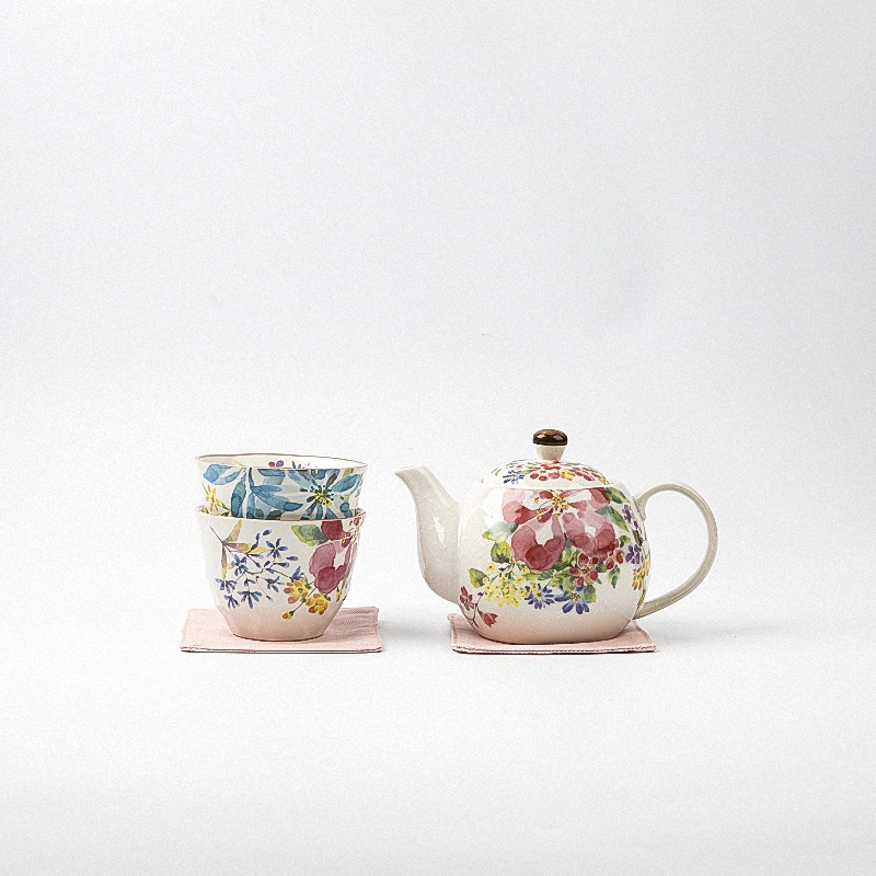 Spot Japan imports US and blue ceramic teapot teapot teacup teacup set of wedding gifts