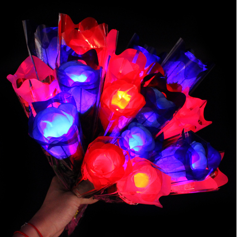 Tanabata Valentine's Day rose creative confession to send girlfriend lover romantic birthday gift luminous simulation bouquet