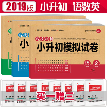 2019名校冲刺小升初模拟真题试卷语文数学英