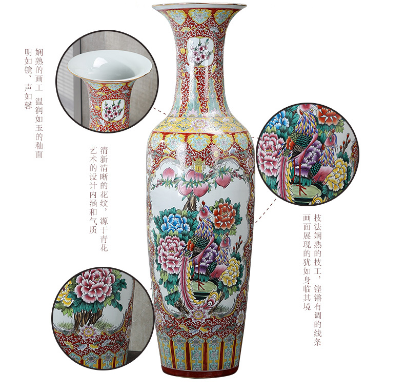 Jingdezhen ceramics vase of large hotel opening housewarming gifts of new Chinese flower arrangement sitting room adornment is placed