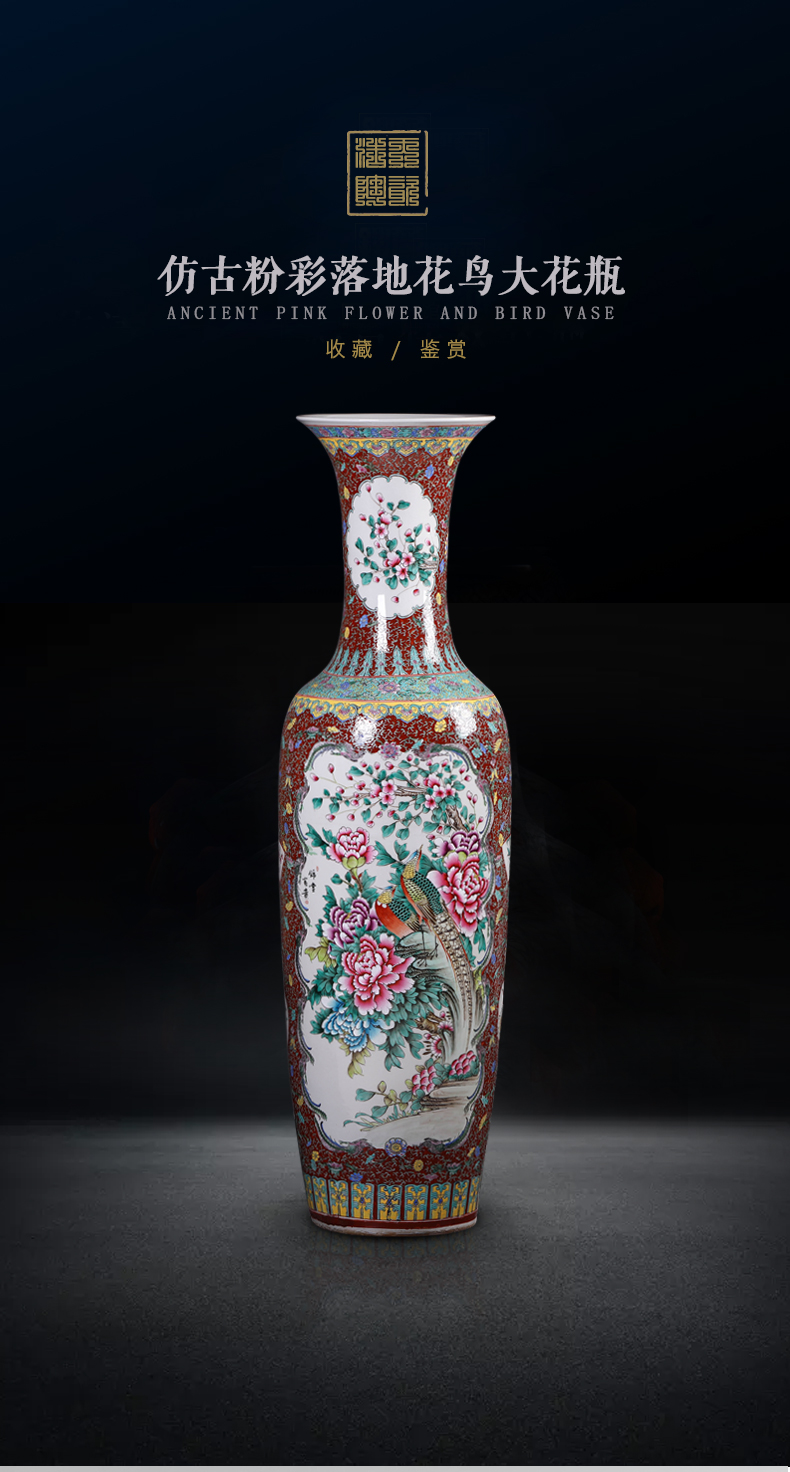 Jingdezhen ceramics of large vase archaize pastel hand - made hotel opening gifts sitting room office furnishing articles