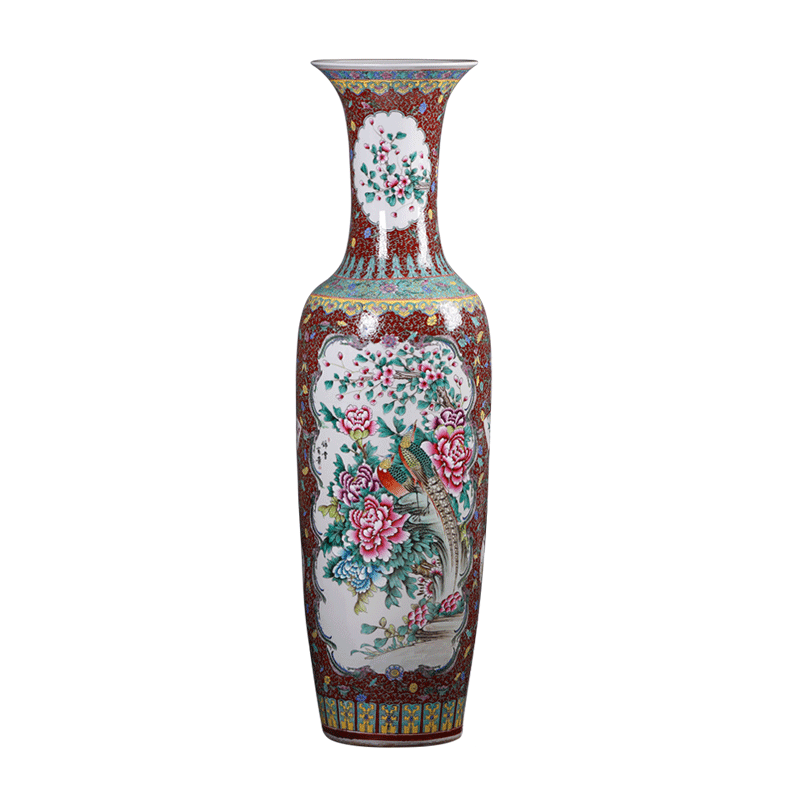 Jingdezhen ceramics of large vase archaize pastel hand - made hotel opening gifts sitting room office furnishing articles