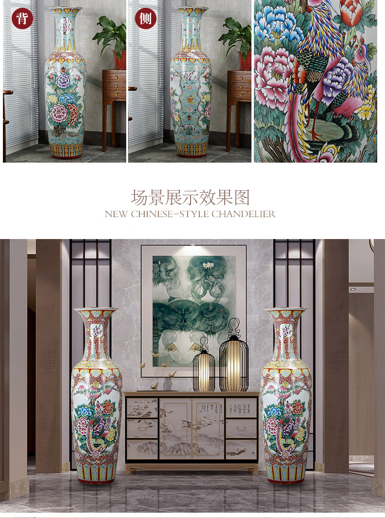 Jingdezhen ceramics vase of large hotel opening housewarming gifts of new Chinese flower arrangement sitting room adornment is placed