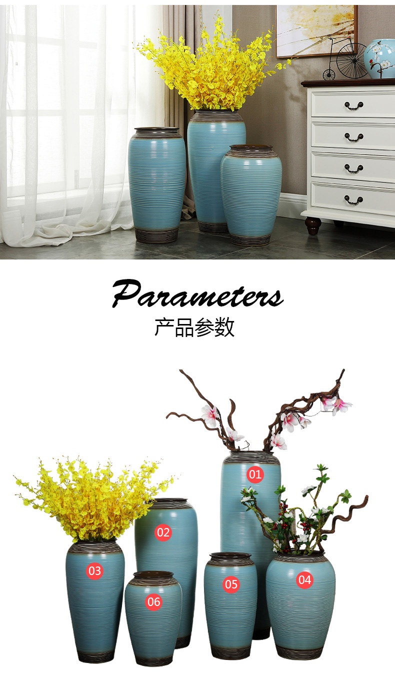 Jingdezhen ceramic new Chinese style of large vases, flower arranging I and contracted Europe type TV ark, sitting room adornment is placed