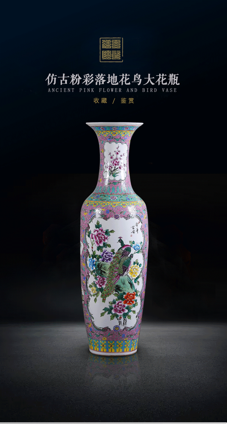 Jingdezhen ceramics to heavy ground vase archaize pastel hand - made sitting room hotel opening gifts flower arranging furnishing articles