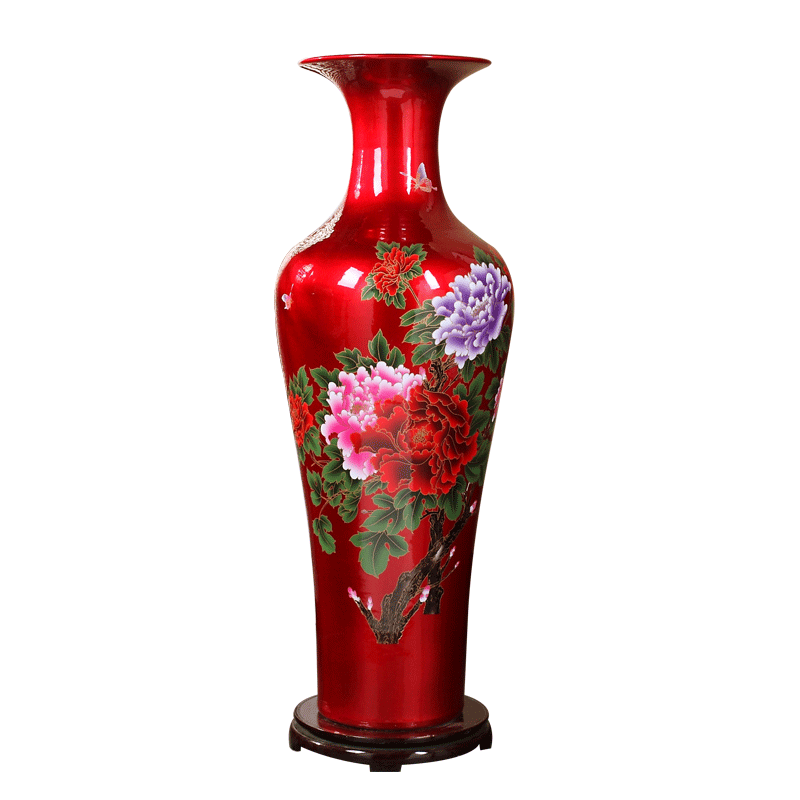 Jingdezhen ceramics of large vase peony modern home sitting room adornment is placed hotel opening gifts