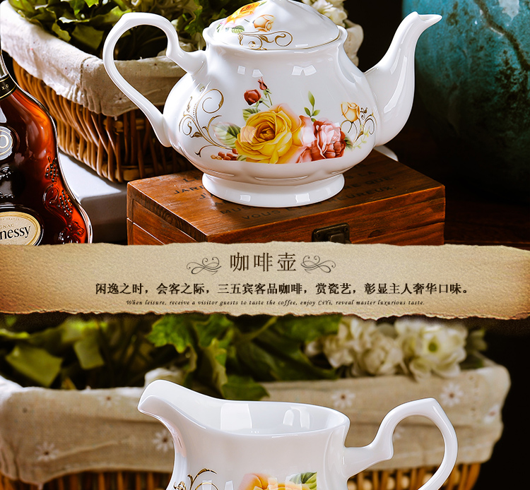 Ceramic European tea set English afternoon tea tea cups of coffee cups of water glass key-2 luxury home