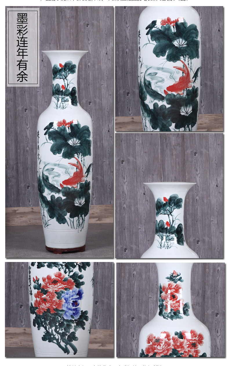 Jingdezhen porcelain ceramics of large vases, flower arranging the hotel Chinese style living room TV cabinet decorative furnishing articles